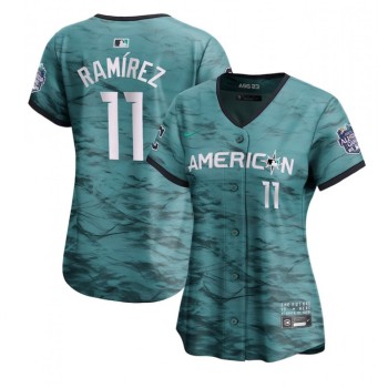 Women's Cleveland Guardians #11 Jose Ramirez Teal 2023 All-star Stitched Baseball Jersey(Run Small) Women's Cleveland Guardians #11 Jose Ramirez Teal 2023 All-star Stitched Baseball Jersey(Run Small)