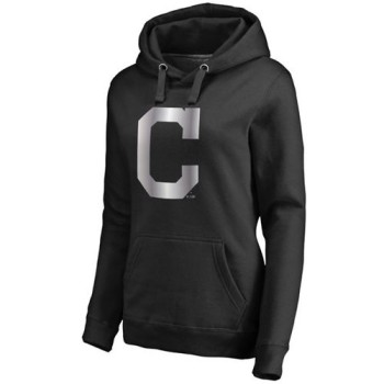 Women's Cleveland indians Platinum Collection Pullover Hoodie Black Women's Cleveland indians Platinum Collection Pullover Hoodie Black