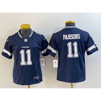 Women's Dallas Cowboys #11 Micah Parsons Navy 2023 F.U.S.E. Limited Stitched Jersey(Run Small) Women's Dallas Cowboys #11 Micah Parsons Navy 2023 F.U.S.E. Limited Stitched Jersey(Run Small)