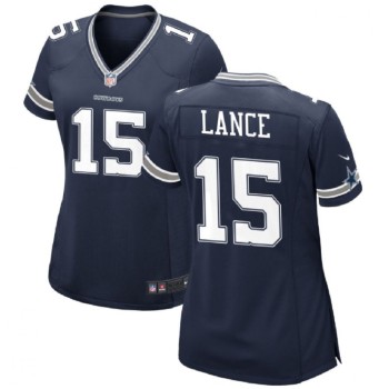Women's Dallas Cowboys #15 Trey Lance Navy Navy Stitched Football Jersey(Run Small) Women's Dallas Cowboys #15 Trey Lance Navy Navy Stitched Football Jersey(Run Small)