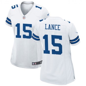 Women's Dallas Cowboys #15 Trey Lance White Stitched Football Jersey(Run Small) Women's Dallas Cowboys #15 Trey Lance White Stitched Football Jersey(Run Small)