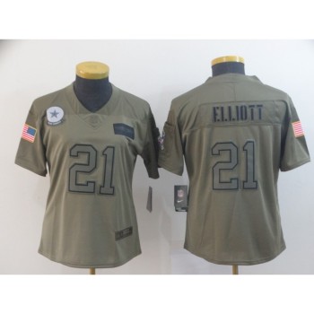 Women's Dallas Cowboys #21 Ezekiel Elliott 2019 Camo Salute To Service Stitched NFL Jersey Women's Dallas Cowboys #21 Ezekiel Elliott 2019 Camo Salute To Service Stitched NFL Jersey