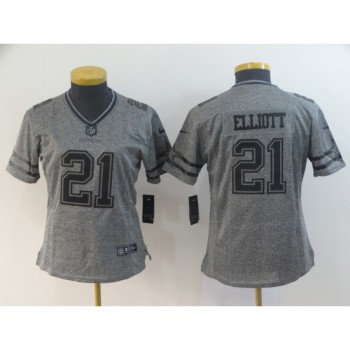 Women's Dallas Cowboys #21 Ezekiel Elliott Grey Limited Stitched NFL Jersey Women's Dallas Cowboys #21 Ezekiel Elliott Grey Limited Stitched NFL Jersey