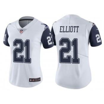Women's Dallas Cowboys #21 Ezekiel Elliott White Vapor Untouchable Limited Stitched Jersey(Run Small Women's Dallas Cowboys #21 Ezekiel Elliott White Vapor Untouchable Limited Stitched Jersey(Run Small