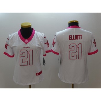 Women's Dallas Cowboys #21 Ezekiel Elliott White Vapor Untouchable Limited Stitched NFL Jersey Women's Dallas Cowboys #21 Ezekiel Elliott White Vapor Untouchable Limited Stitched NFL Jersey