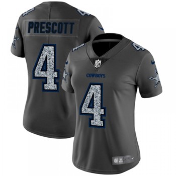 Women's Dallas Cowboys #4 Dak Prescott 2019 Gray Fashion Static Limited Stitched NFL Jersey(Run Small) Women's Dallas Cowboys #4 Dak Prescott 2019 Gray Fashion Static Limited Stitched NFL Jersey(Run Small)