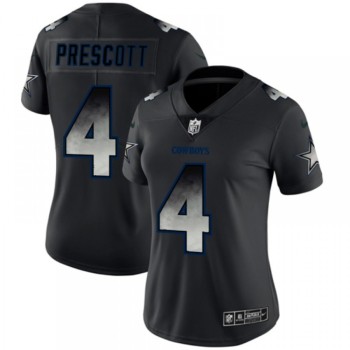 Women's Dallas Cowboys #4 Dak Prescott Black 2019 Smoke Fashion Limited Stitched NFL Jersey(Run Small) Women's Dallas Cowboys #4 Dak Prescott Black 2019 Smoke Fashion Limited Stitched NFL Jersey(Run Small)