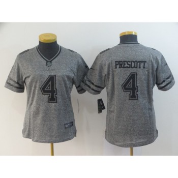 Women's Dallas Cowboys #4 Dak Prescott Grey Limited Stitched NFL Jersey Women's Dallas Cowboys #4 Dak Prescott Grey Limited Stitched NFL Jersey