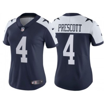 Women's Dallas Cowboys #4 Dak Prescott Navy Thanksgiving Limited Stitched Jersey(Run Small Women's Dallas Cowboys #4 Dak Prescott Navy Thanksgiving Limited Stitched Jersey(Run Small