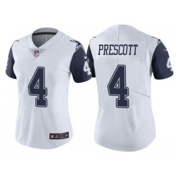 Women's Dallas Cowboys #4 Dak Prescott White/Navy Vapor Untouchable Limited Stitched Jersey(Run Small Women's Dallas Cowboys #4 Dak Prescott White/Navy Vapor Untouchable Limited Stitched Jersey(Run Small
