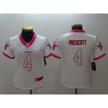 Women's Dallas Cowboys #4 Dak Prescott White Vapor Untouchable Limited Stitched NFL Jersey Women's Dallas Cowboys #4 Dak Prescott White Vapor Untouchable Limited Stitched NFL Jersey
