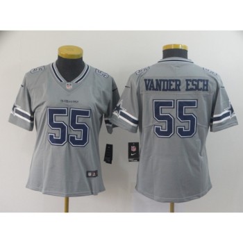 Women's Dallas Cowboys #55 Leighton Vander Esch Gray Inverted Legend Stitched NFL Jersey Women's Dallas Cowboys #55 Leighton Vander Esch Gray Inverted Legend Stitched NFL Jersey
