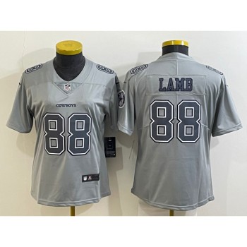 Women's Dallas Cowboys #88 CeeDee Lamb Grey Atmosphere Fashion Stitched Jersey(Run Small) Women's Dallas Cowboys #88 CeeDee Lamb Grey Atmosphere Fashion Stitched Jersey(Run Small)