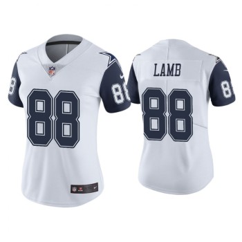 Women's Dallas Cowboys #88 CeeDee Lamb White Vapor Untouchable Limited Stitched Jersey(Run Small Women's Dallas Cowboys #88 CeeDee Lamb White Vapor Untouchable Limited Stitched Jersey(Run Small
