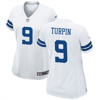 Women's Dallas Cowboys #9 KaVontae Turpin White Stitched Football Jersey(Run Small) Women's Dallas Cowboys #9 KaVontae Turpin White Stitched Football Jersey(Run Small)