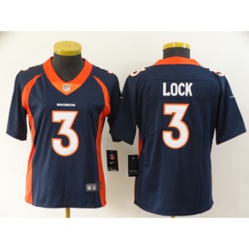 Women's Denver Broncos #3 Drew Lock Navy Vapor Untouchable Stitched Jersey(Run Small) Women's Denver Broncos #3 Drew Lock Navy Vapor Untouchable Stitched Jersey(Run Small)