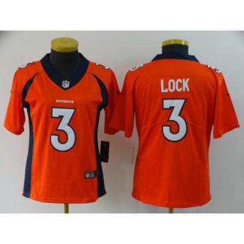 Women's Denver Broncos #3 Drew Lock Orange Vapor Untouchable Stitched Jersey(Run Small) Women's Denver Broncos #3 Drew Lock Orange Vapor Untouchable Stitched Jersey(Run Small)