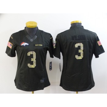 Women's Denver Broncos #3 Russell Wilson Olive Salute To Service Limited Stitched Jersey(Run Small) Women's Denver Broncos #3 Russell Wilson Olive Salute To Service Limited Stitched Jersey(Run Small)