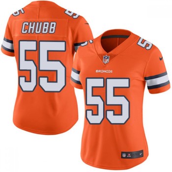 Women's Denver Broncos #55 Bradley Chubb Orange Color Rush Limited Stitched NFL Jersey(Run Small) Women's Denver Broncos #55 Bradley Chubb Orange Color Rush Limited Stitched NFL Jersey(Run Small)