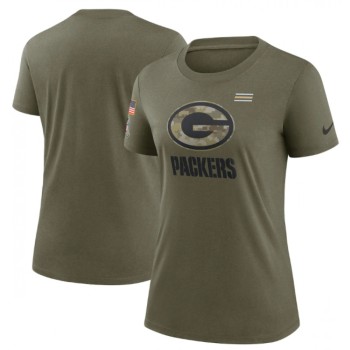 Women's Green Bay Packers Olive 2021 Salute To Service T-Shirt (Run Small) Women's Green Bay Packers Olive 2021 Salute To Service T-Shirt (Run Small)