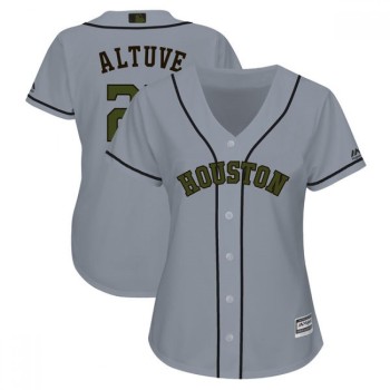 Women's Houston Astros #27 Jose Altuve Gray Women 2018 Memorial Day Cool Base Stitched MLB Jersey Women's Houston Astros #27 Jose Altuve Gray Women 2018 Memorial Day Cool Base Stitched MLB Jersey