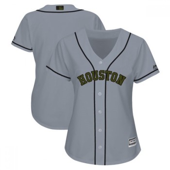 Women's Houston Astros Blank Gray Women 2018 Memorial Day Cool Base Stitched MLB Jersey Women's Houston Astros Blank Gray Women 2018 Memorial Day Cool Base Stitched MLB Jersey