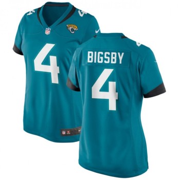Women's Jacksonville Jaguars #4 Tank Bigsby Teal Stitched Jersey(Run Small) Women's Jacksonville Jaguars #4 Tank Bigsby Teal Stitched Jersey(Run Small)