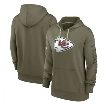 Women's Kansas City Chiefs 2022 Olive Salute to Service Therma Performance Pullover Hoodie(Run Small) Women's Kansas City Chiefs 2022 Olive Salute to Service Therma Performance Pullover Hoodie(Run Small)