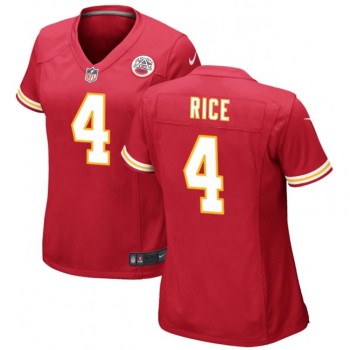 Women's Kansas City Chiefs #4 Rashee Rice Red Stitched Jersey(Run Small) Women's Kansas City Chiefs #4 Rashee Rice Red Stitched Jersey(Run Small)