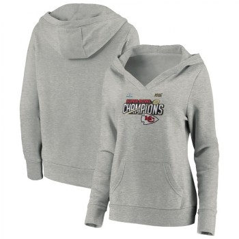 Women's Kansas City Chiefs Heathered Gray Super Bowl LIV Champions Trophy Collection Locker Room Pullover Hoodie(Run Small) Women's Kansas City Chiefs Heathered Gray Super Bowl LIV Champions Trophy Collection Locker Room Pullover Hoodie(Run Small)