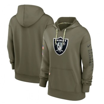 Women's Las Vegas Raiders 2022 Olive Salute to Service Therma Performance Pullover Hoodie(Run Small) Women's Las Vegas Raiders 2022 Olive Salute to Service Therma Performance Pullover Hoodie(Run Small)