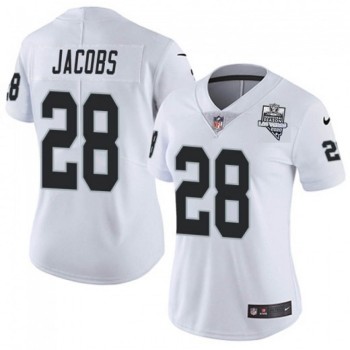 Women's Las Vegas Raiders #28 Josh Jacobs White 2020 Inaugural Season Vapor Untouchable Limited Stitched Jersey(Run Small) Women's Las Vegas Raiders #28 Josh Jacobs White 2020 Inaugural Season Vapor Untouchable Limited Stitched Jersey(Run Small)