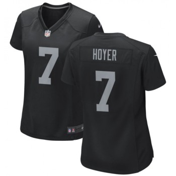 Women's Las Vegas Raiders #7 Brian Hoyer Black Stitched Jersey(Run Small) Women's Las Vegas Raiders #7 Brian Hoyer Black Stitched Jersey(Run Small)