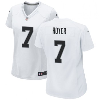 Women's Las Vegas Raiders #7 Brian Hoyer White Stitched Jersey(Run Small) Women's Las Vegas Raiders #7 Brian Hoyer White Stitched Jersey(Run Small)