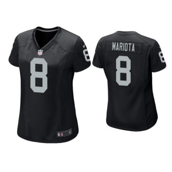 Women's Las Vegas Raiders #8 Marcus Mariota Black Stitched Jersey(Run Small) Women's Las Vegas Raiders #8 Marcus Mariota Black Stitched Jersey(Run Small)