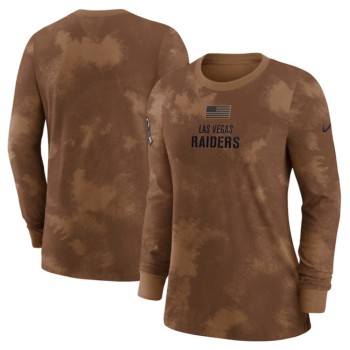 Women's Las Vegas Raiders Brown 2023 Salute To Service Long Sleeve T-Shirt(Run Small) Women's Las Vegas Raiders Brown 2023 Salute To Service Long Sleeve T-Shirt(Run Small)