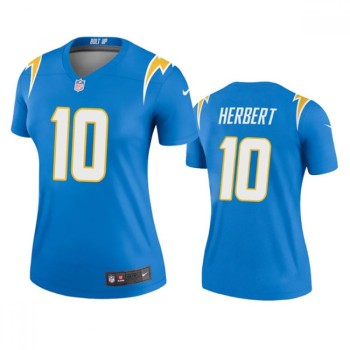 Women's Los Angeles Chargers #10 Justin Herbert New Blue Vapor Untouchable Limited Stitched Jersey Women's Los Angeles Chargers #10 Justin Herbert New Blue Vapor Untouchable Limited Stitched Jersey