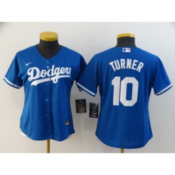 Women's Los Angeles Dodgers #10 Justin Turner Blue Cool Base Stitched MLB Jersey(Run Small) Women's Los Angeles Dodgers #10 Justin Turner Blue Cool Base Stitched MLB Jersey(Run Small)