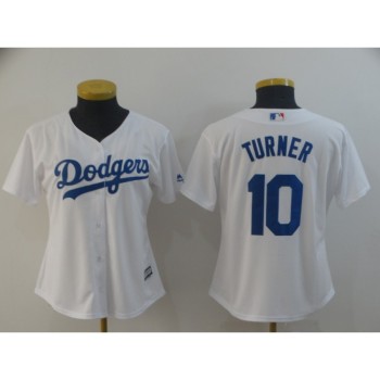 Women's Los Angeles Dodgers #10 Justin Turner White Cool Base Stitched MLB Jersey(Run Small) Women's Los Angeles Dodgers #10 Justin Turner White Cool Base Stitched MLB Jersey(Run Small)