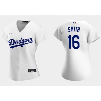 Women's Los Angeles Dodgers #16 Will Smith White Stitched Jersey(Run Small) Women's Los Angeles Dodgers #16 Will Smith White Stitched Jersey(Run Small)