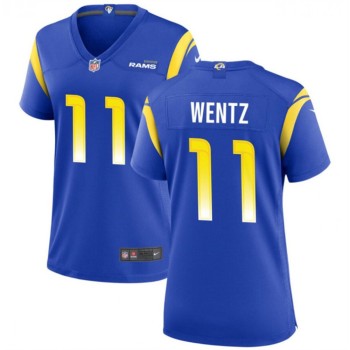 Women's Los Angeles Rams #11 Carson Wentz Blue Stitched Jersey(Run Small) Women's Los Angeles Rams #11 Carson Wentz Blue Stitched Jersey(Run Small)