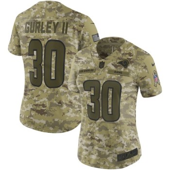 Women's Los Angeles Rams #30 Todd Gurley 2018 Camo Salute to Service Limited Stitched NFL Jersey Women's Los Angeles Rams #30 Todd Gurley 2018 Camo Salute to Service Limited Stitched NFL Jersey