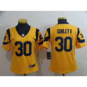 Women's Los Angeles Rams #30 Todd Gurley II Gold Vapor Untouchable Limited Stitched NFL Jersey Women's Los Angeles Rams #30 Todd Gurley II Gold Vapor Untouchable Limited Stitched NFL Jersey