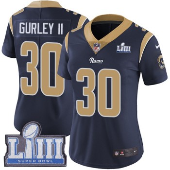 Women's Los Angeles Rams #30 Todd Gurley II Navy Blue Super Bowl LIII Vapor Untouchable Limited Stitched NFL Jersey ( run small ) Women's Los Angeles Rams #30 Todd Gurley II Navy Blue Super Bowl LIII Vapor Untouchable Limited Stitched NFL Jersey ( run small )