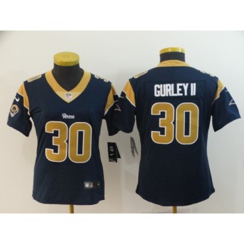 Women's Los Angeles Rams #30 Todd Gurley II Navy Vapor Untouchable Limited NFL Stitched Jersey Women's Los Angeles Rams #30 Todd Gurley II Navy Vapor Untouchable Limited NFL Stitched Jersey