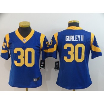 Women's Los Angeles Rams #30 Todd Gurley Royal Blue Vapor Untouchable Limited Stitched NFL Jersey Women's Los Angeles Rams #30 Todd Gurley Royal Blue Vapor Untouchable Limited Stitched NFL Jersey