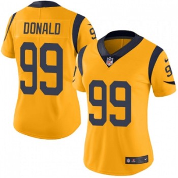 Women's Los Angeles Rams #99 Aaron Donald Gold Vapor Untouchable Limited Stitched NFL Jersey (Run Small) Women's Los Angeles Rams #99 Aaron Donald Gold Vapor Untouchable Limited Stitched NFL Jersey (Run Small)