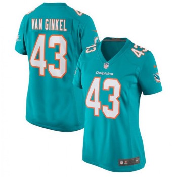 Women's Miami Dolphins #43 Andrew Van Ginkel Aqua Stitched Jersey(Run Small) Women's Miami Dolphins #43 Andrew Van Ginkel Aqua Stitched Jersey(Run Small)