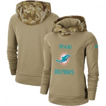 Women's Miami Dolphins Khaki 2019 Salute to Service Therma Pullover Hoodie(Run Small) Women's Miami Dolphins Khaki 2019 Salute to Service Therma Pullover Hoodie(Run Small)