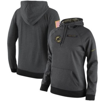 Women's Miami Dolphins Anthracite Salute to Service Player Performance Hoodie Women's Miami Dolphins Anthracite Salute to Service Player Performance Hoodie
